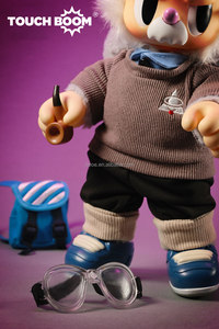 CHAOSWEET Albert Einstein 35cm Orsacchiotto di Peluche Fatto a Mano Super Morbido Serie Genio Pazzo con Maschera Magnetica, Barba, Pipa e Zaino - Product Image 6