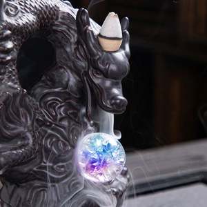 ACASA ARTO <b>Backflow</b> <b>Incense</b> <b>Burner</b> Ceramic Electric LED Lights Dragon Shaped Aromatherapy Ornament Modern Art Antique High - Product Image 3
