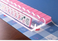 Alas Mahjong Kotak-kotak Biru Rustic Western, Penutup Meja Permainan Anti-Selip Peredam Suara 31,5 Inci untuk Mahjong Amerika
