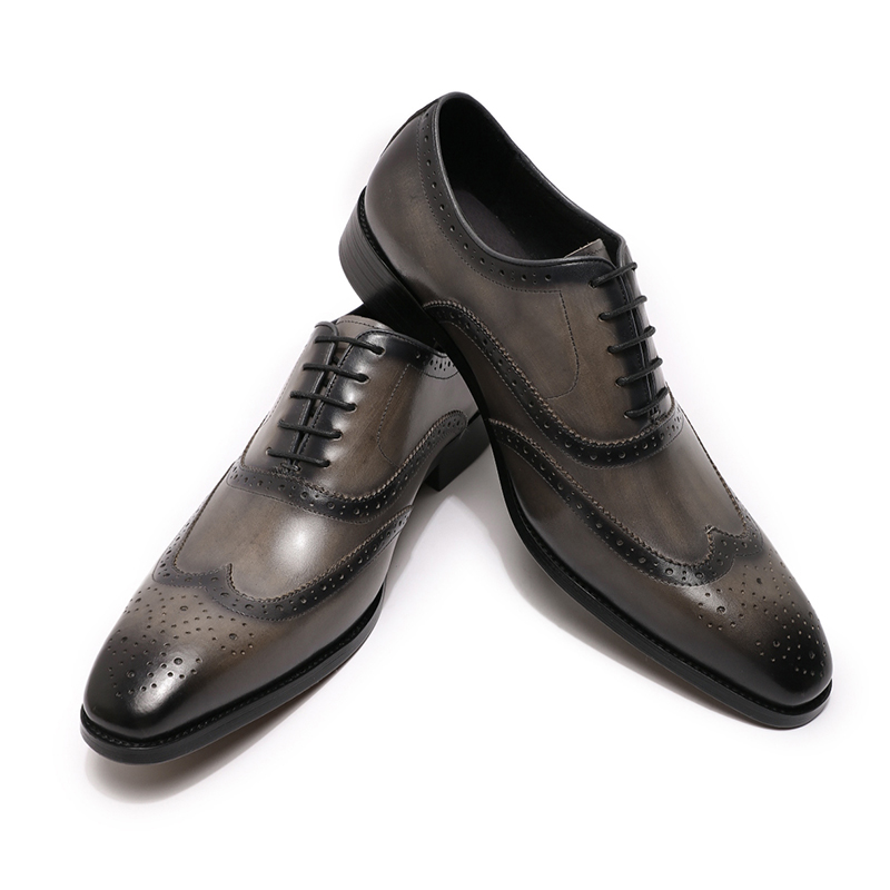 Изысканное мастерство, последние модные мужские официальные туфли из натуральной кожи