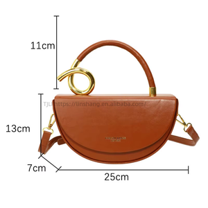 Hot Seller Casual Women's Handbag Multi-Color Half-<b>Moon</b> Crossbody Bag <b>Ring</b> Handle PU Fashion Daily Use Shopping Shoulder Bag - Product Image 4