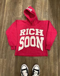 Biểu Tượng Tùy Chỉnh Unisex 380gsm Cắt <span class=keywords><strong>Off</strong></span> Cạnh Crop Áo Pháp Terry Bông Nguyên Liệu HEM Rhinestone Áo Cho Nam Giới - Product Image 5