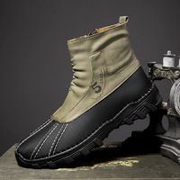 Bottes Martis montantes pour hommes, bottines de randonnée imperméables en cuir microfibre cousues à la main avec fermeture éclair, bottines plates de style occidental
