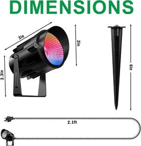 12W extérieur Smar lumières RGB 120V changement de couleur LED <span class=keywords><strong>Spot</strong></span> paysage lumières télécommande étanche lumières de noël - Product Image 4