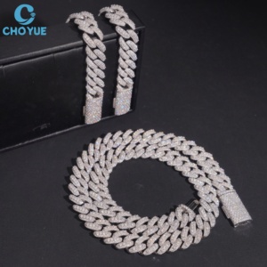 Collier chaîne à maillons en argent 925 plaqué rhodium certifié GRA pour homme, serti de moissanite, style hip-hop, bijoux à porter au quotidien - Product Image 1