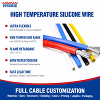 Fil électrique 2awg 4awg 6awg 8awg 10awg 12awg 14awg, fil de cuivre étamé, fil en silicone basse tension 600V