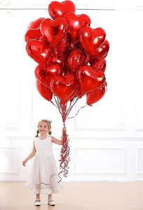 Ballons en aluminium en forme de cœur de 18 pouces, couleur unie, pour anniversaires, remises de diplômes, fêtes d'Halloween - Décoration écologique en gros - Product Image 2