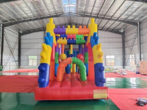 Parcours de défi gonflable interactif en PVC de 0,55 mm, style bloc, pour <span class=keywords><strong>location</strong></span> de jeux d'extérieur - Product Image 2