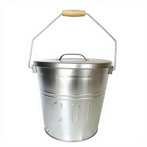 Customizable Color Powder Coated Galvanized Steel <strong>Coal</strong> <strong>Bucket</strong> Scuttles <strong>With</strong> <strong>Lid</strong> and Shovel - Product Image 5