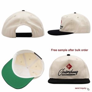 Qianzun OEM Boxy Zweifarbige 100% Baumwolle 5-Panel Kappe mit Stickerei-Logo, Individueller Snapback Vintage Unstrukturierte Snapback-Mütze - Product Image 2