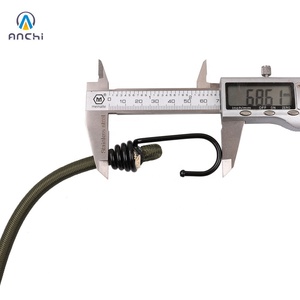 Cordon <span class=keywords><strong>élastique</strong></span> de 80 cm, <span class=keywords><strong>8</strong></span> <span class=keywords><strong>mm</strong></span>, vert armée, avec crochets en acier - Product Image 4