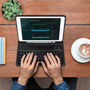 เคสป้องกันสำหรับไอแพด 9.7" 2018/2017 พร้อมช่องใส่ปากกา, คีย์บอร์ดไร้สายบลูทูธ รองรับระบบปฏิบัติการ <span class=keywords><strong>iOS</strong></span> Android Windows แบบ QWERTY - Product Image 4