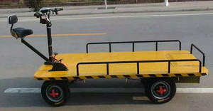 1 Ton Electric Platform Cart Heavy Duty Battery Powered Cargo <b>Transport</b> Trolley for Warehouse - Product Image 6
