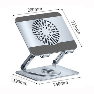 Support pour ordinateur portable universel en métal réglable à 360 degrés, hauteur et angle ajustables, <span class=keywords><strong>17</strong></span> <span class=keywords><strong>pouces</strong></span>, avec <span class=keywords><strong>ventilateur</strong></span> de refroidissement - Product Image 1