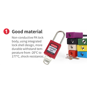 전기 사용자 정의 38mm 강철 걸쇠 잠금 안전 자물쇠 다른 마스터 키 키가있는 내구성 산업 장비 - Product Image 3