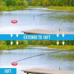 Nouveau design – Récupérateur de disques de golf de 16 pieds avec accessoires, télescopique, avec cadre en acier inoxydable durable et sac de transport - Product Image 4