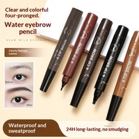 Crayon à sourcils 4 pointes, waterproof, anti-bavures, longue tenue, rehausseur de sourcils, pour des sourcils doux et naturels, maquillage cosmétique