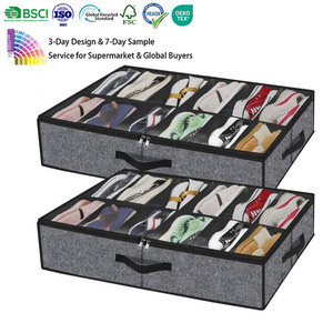 Scatola porta scarpe pieghevole salvaspazio sotto il letto, senza installazione, antipolvere, organizer in tessuto per armadio e casa - Product Image 2