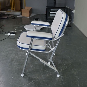 Silla de cubierta plegable marina para yate de aluminio <span class=keywords><strong>Comprar</strong></span> Silla de cubierta Accesorios para barcos con reposabrazos de asientos de barcos de pesca - Product Image 3
