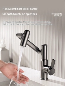 Robinet intelligent moderne à poignée unique avec affichage numérique, pour usage domestique, options eau chaude et froide, bras pivotant multifonctionnel entièrement articulé - Product Image 1