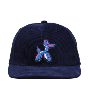 Diseña tu propia gorra de pana al por mayor, azul marino liso, de 6 paneles, con visera plana personalizada, corona alta, 100% algodón, gorras snapback de pana. - Product Image 6