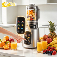 Koudpers sapcentrifuge zonder filter, makkelijk schoon te maken, digitale touchscreen bediening, voedingsstoffen behoudend, voor heel fruit en groenten.