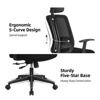 Chaise de bureau moderne nordique en maille, base 5 étoiles en nylon de qualité supérieure avec roulettes, vente directe usine