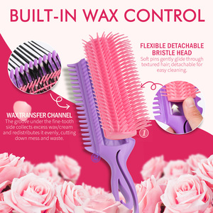 Brosse coiffante détachable adaptée aux <span class=keywords><strong>cheveux</strong></span> <span class=keywords><strong>bouclés</strong></span> humides et secs, pour le séchage, le démêlage, le coiffage, la fixation et le démêlage des nœuds. - Product Image 3