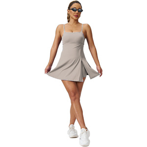 Motif solide anti-exposition robe de sport coussin de poitrine respirant écologique 4 voies extensible évacuation de l'humidité taille pour les femmes - Product Image 6