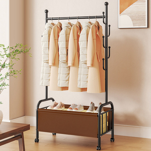 Séchoir à linge moderne de haute qualité, écologique et facile à déplacer pour salon, et porte-vêtements portable pour chambre avec panier suspendu - Product Image 6