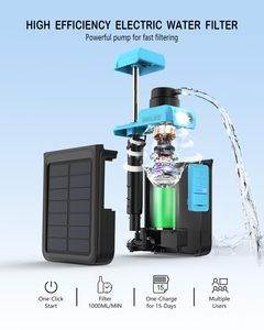 Xách tay năng lượng mặt trời điện hệ thống lọc nước cho RV ngoài trời khẩn cấp Survival Cắm Trại Đi Bộ Đường Dài du lịch Backpacking Lọc Kit - Product Image 3