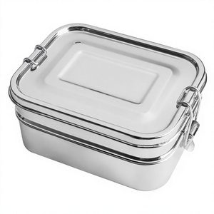 1500 ML Food Grade 304 Stainless Steel Rectangle Double Layer Leakproof Portable Lunch Box Freshness Preservation for Kids - Product Image 1