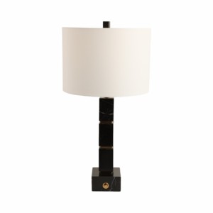 Lampada da Tavolo Quadrata Moderna con Base in Marmo e Paralume in Tessuto per Camera da Letto, Soggiorno, Comodino e Scrivania - Product Image 2