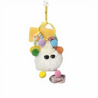Schattig Rex Konijn Eco-vriendelijke mode pluche kleine kolenbal auto sleutelhanger hanger dames prachtige internet beroemdheid schooltas
