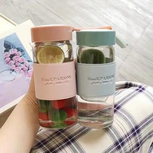 Gobelet en verre portable d'été de 480 ml avec housse de protection en cuir et sangle - Product Image 4