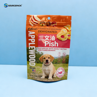 Sachet d'emballage refermable mat orange pour aliments pour chiens, impression hélio, matériau BOPP, résistant à l'humidité, pour croquettes et friandises pour animaux de compagnie