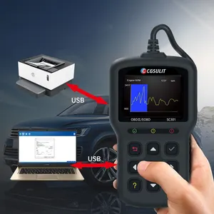 Scanner universal 2023 sc301, sistema completo odb obd1 obd2 scanner abs caminhão e leitor de código de carros para todos os carros