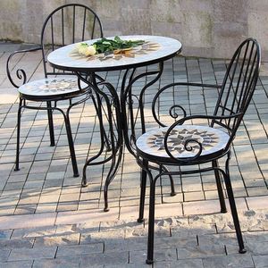 Muebles <span class=keywords><strong>de</strong></span> Exterior para Balcón, Estilo Europeo, <span class=keywords><strong>Mesa</strong></span> <span class=keywords><strong>y</strong></span> Sillas <span class=keywords><strong>de</strong></span> Hierro Forjado con <span class=keywords><strong>Mosaico</strong></span>, Juego <span class=keywords><strong>de</strong></span> <span class=keywords><strong>Mesa</strong></span> <span class=keywords><strong>y</strong></span> Sillas <span class=keywords><strong>de</strong></span> Café <span class=keywords><strong>de</strong></span> Tres Piezas - Product Image 3