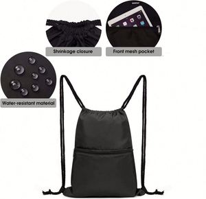 Customized Logo High Quality Sports Fitness Travel Waterproof <b>Backpack</b> 210d Cheap Polyester <b>Drawstring</b> Bag - Product Image 2