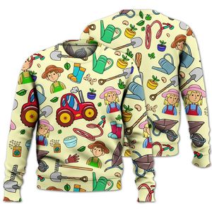 Suéter de punto de granjero Cute <span class=keywords><strong>Icon</strong></span> Farm Garden, jersey de poliéster de algodón personalizado, jersey de cuello redondo holgado para uso diario - Product Image 1
