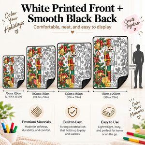 Manta de Felpa Personalizada para Colorear con Diseño de Cascanueces Navideño, con 24 Marcadores de Tela de Colores, Suave, Decoración DIY para el Hogar, Temporada de Invierno - Product Image 6