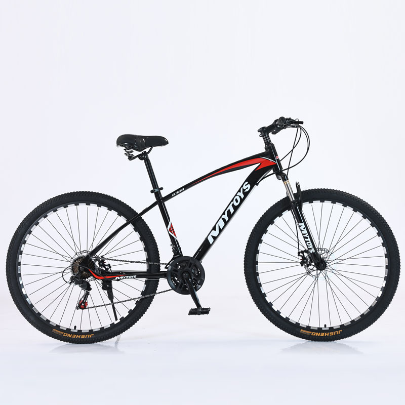 Roues à rayons noires et rouges à 21 vitesses