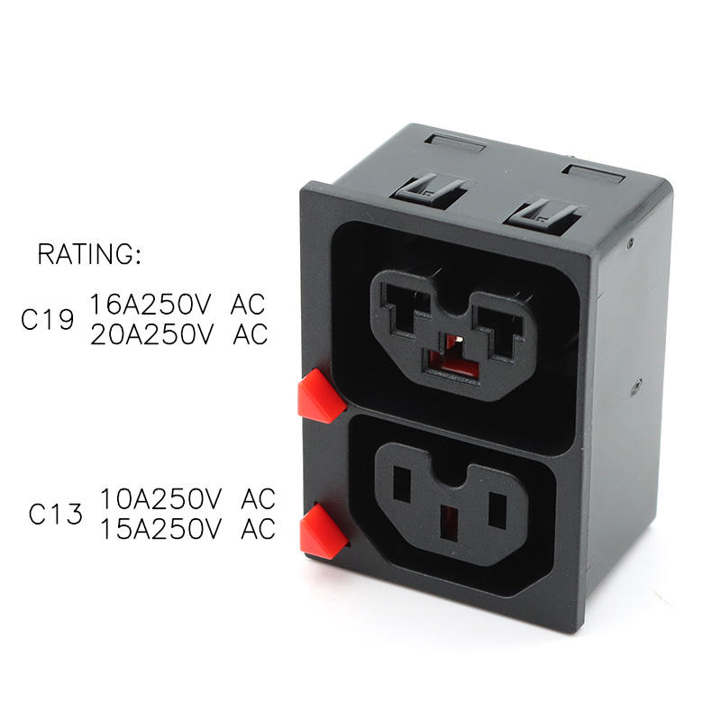 BS-C39 10A 15A 250VAC IEC 320 C13 16A 20A C19 PDU Panel Mounted Female ...