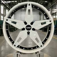 Roues NJQS neuves de 24 pouces, jantes concaves noires et blanches, design personnalisé en forme d'étoile à cinq branches, peinture couleur, alliage forgé