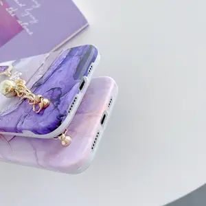 الفاخرة السحر الرخام جوهرة سلسلة صدمات المضادة للخدش الملونة حقيبة هاتف محمول ل فون