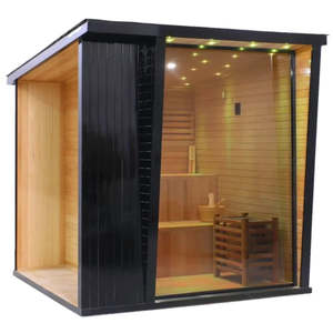 Kit de sala de <span class=keywords><strong>sauna</strong></span> finlandesa tradicional para exteriores DIY fácil para <span class=keywords><strong>spa</strong></span> en casa, calentador de <span class=keywords><strong>sauna</strong></span> de ahorro de energía de calentamiento rápido - Product Image 4