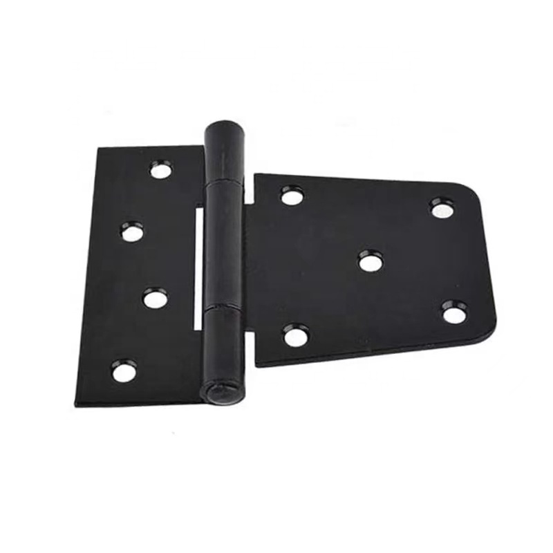 thumbnail image 1 of Bisagras de puerta extra pesadas en negro, herrajes negros de hierro forjado a prueba de herrumbre con tornillos de acero inoxidable, 1 of 5