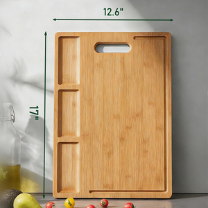 Tabla <span class=keywords><strong>de</strong></span> Cortar <span class=keywords><strong>de</strong></span> Bambú Orgánico para Cocina, Tabla <span class=keywords><strong>de</strong></span> Cortar Grande <span class=keywords><strong>de</strong></span> <span class=keywords><strong>Madera</strong></span> con 3 Compartimentos Integrados - Product Image 2