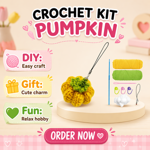Kit de crochet DIY pour débutants, porte-clés citrouille, amigurumi, tricot, jouet éducatif, ensemble de démarrage pour l'artisanat, cadeau fait main pour Halloween, <span class=keywords><strong>VOSAN</strong></span> - Product Image 2