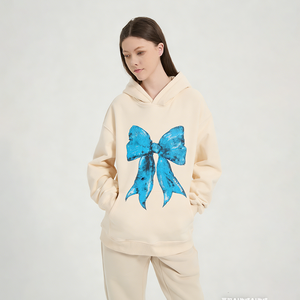 Designer Heavyweight Cotton Graphic Women's Custom Logo Cotton Embroidered Print <strong>Hoodie</strong> Essentials - Product Image 2